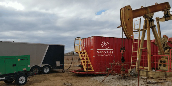Nanobubble water technology at an oil well