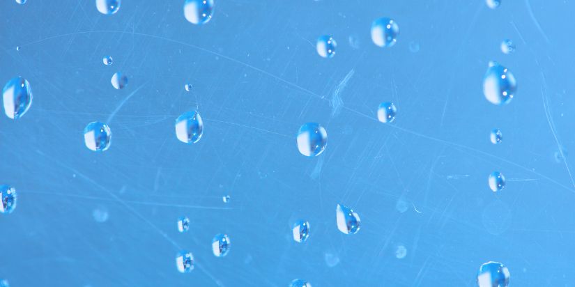 Closeup view of nanobubbles in water